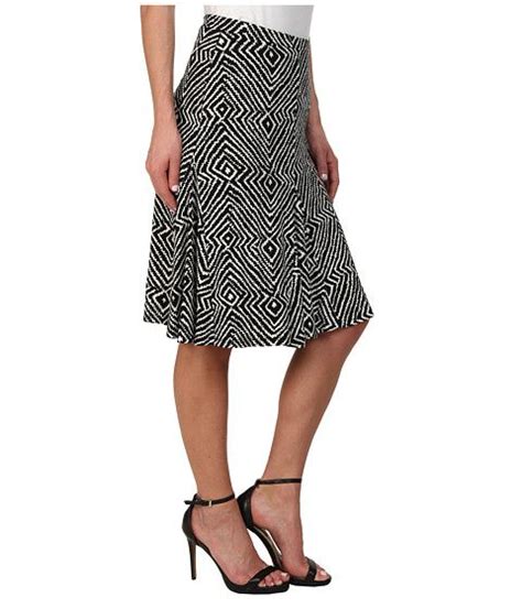 michael kors black and white skirt|Michael Kors godet skirt.